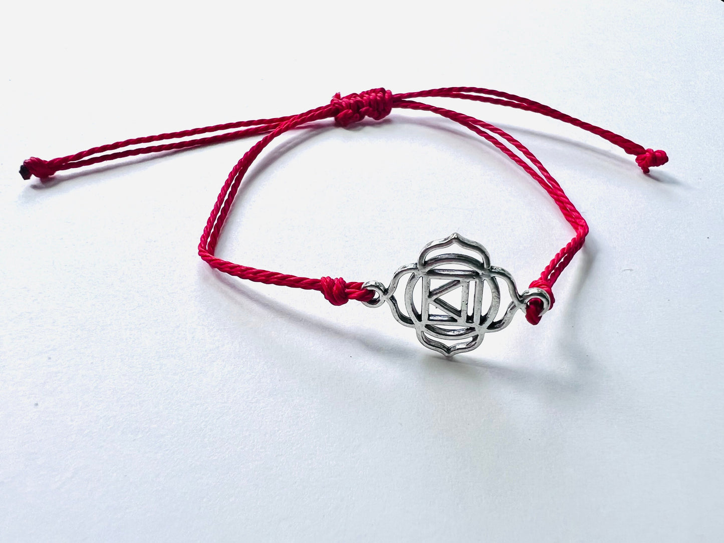 Root Chakra Energy Bracelet with size adjustable sliding knot